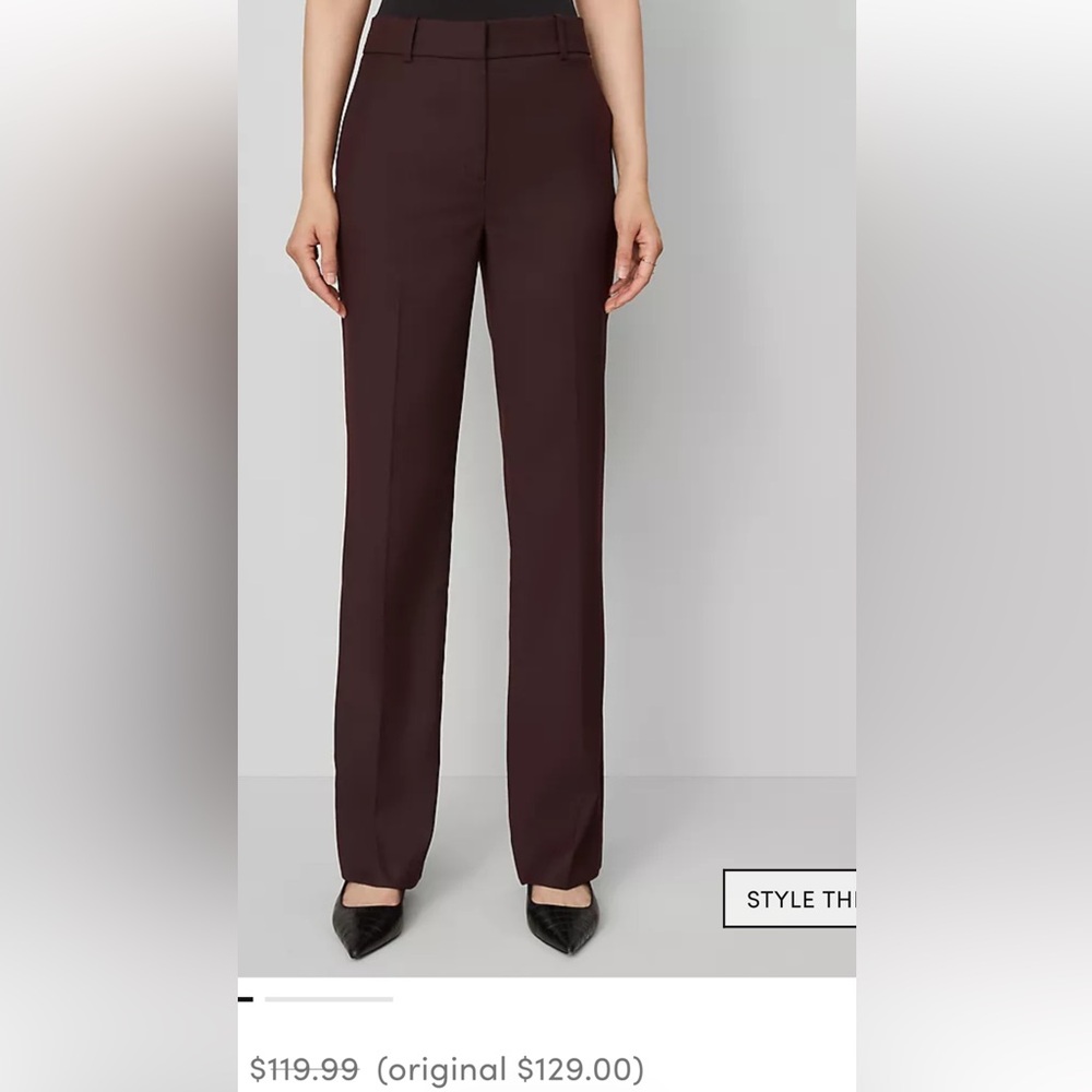 Ann Taylor Women's Burgundy Straight Leg Pants